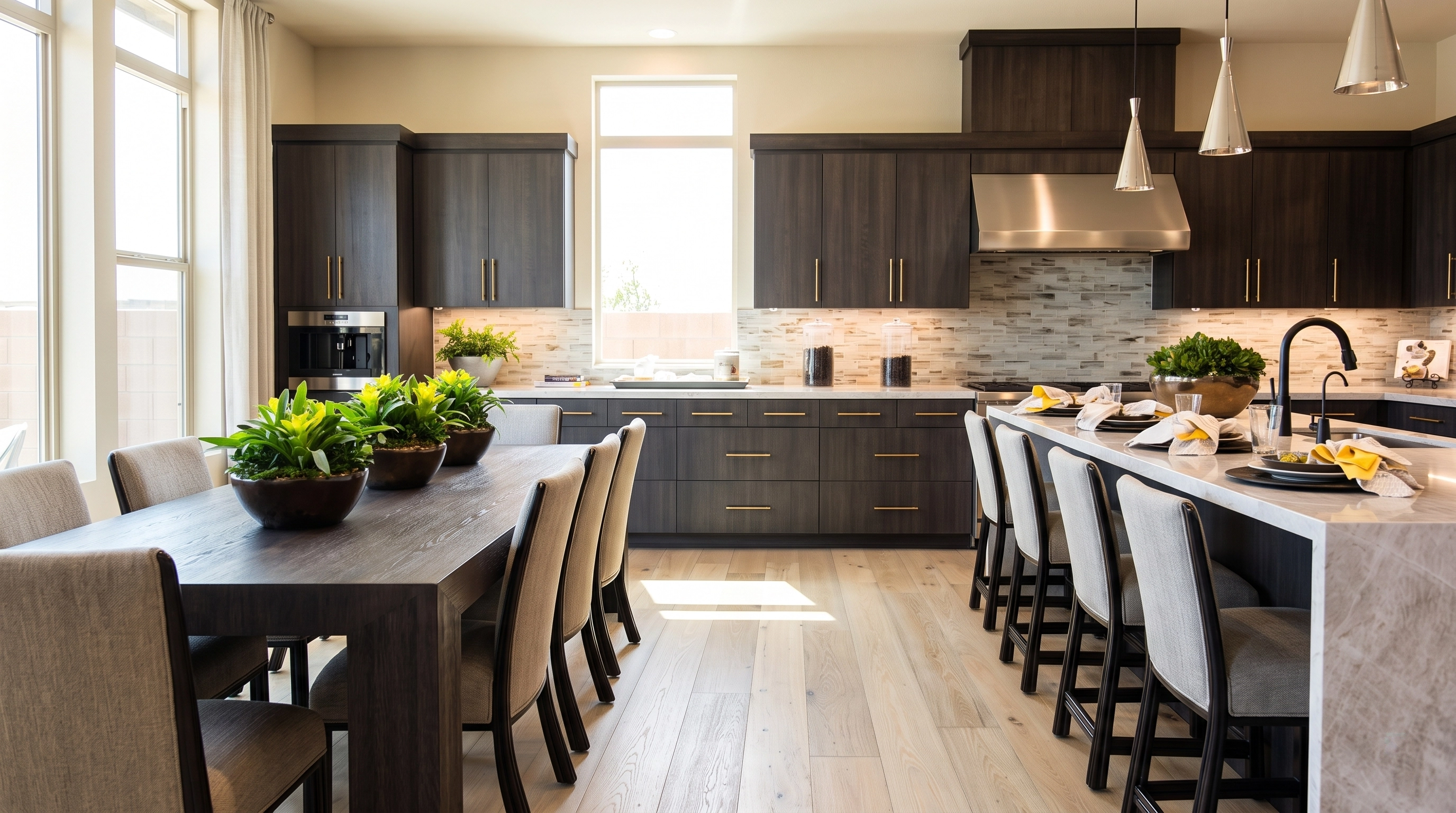 Dark kitchen dining table